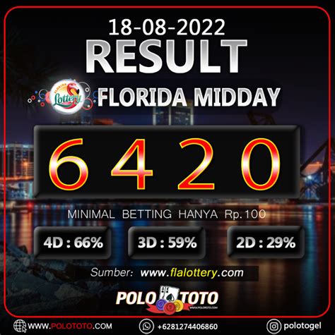 Result Florida Midday Lengkap