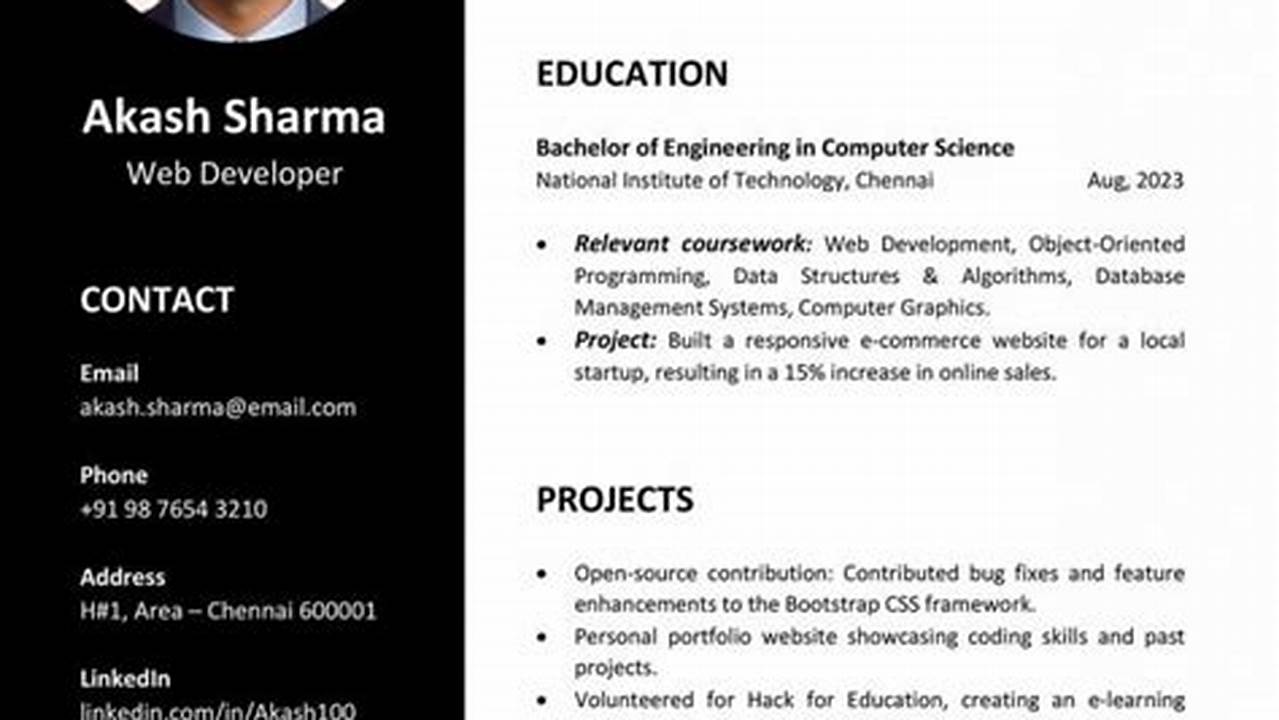Resume Examples 2024 Pdf For Freshers