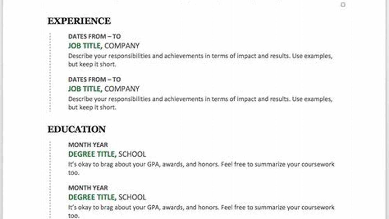 Resume Examples 2024 Simple And Easy