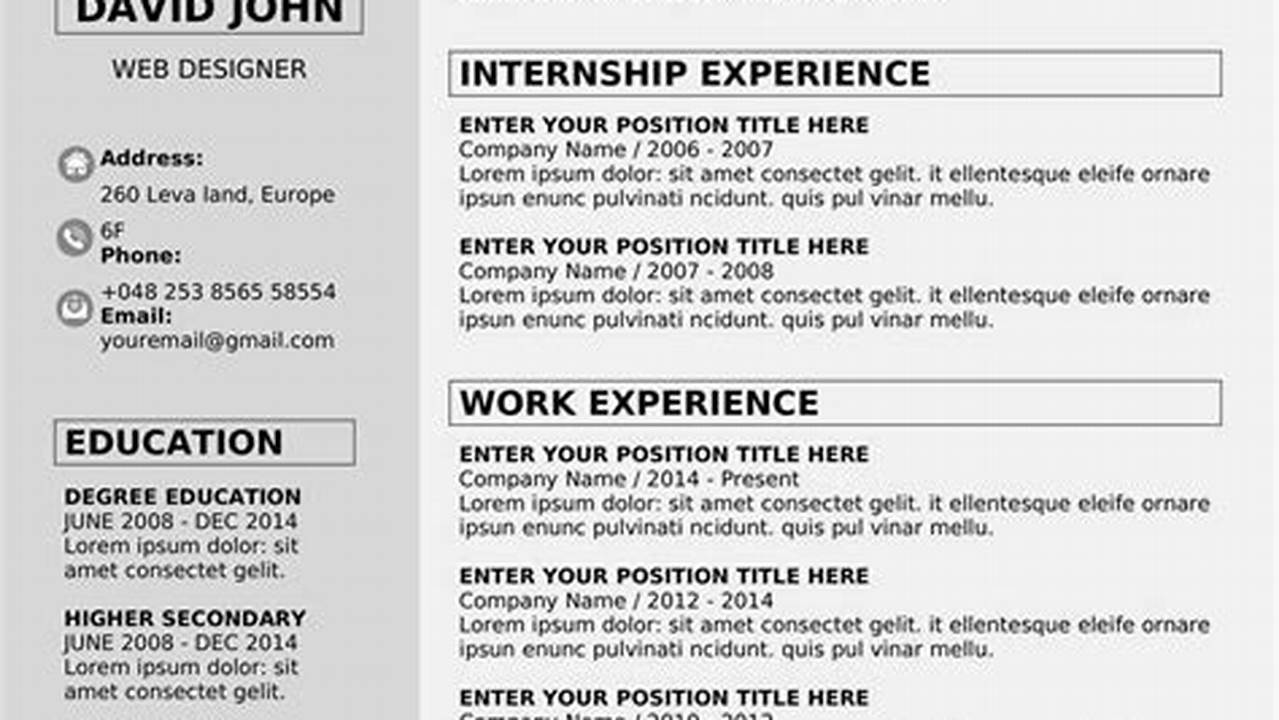 Resume Examples 2024 Word Free Download
