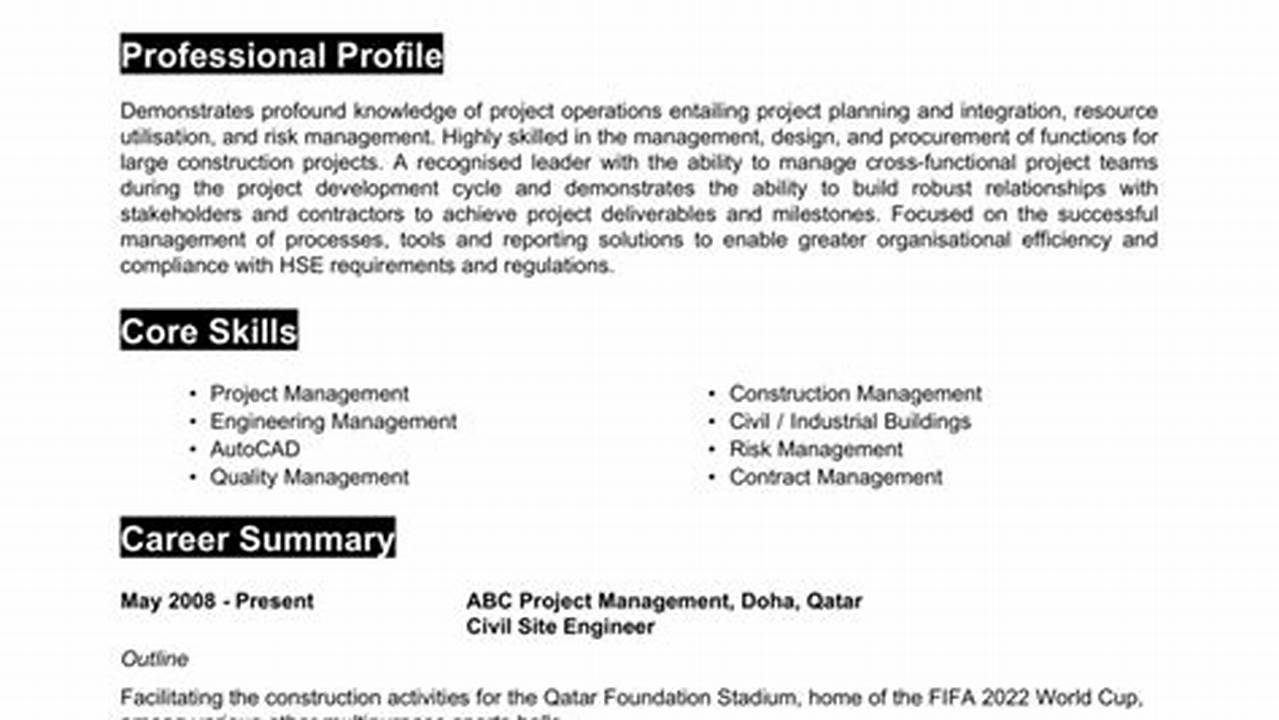 Resume Format 2024 Examples For Engineers