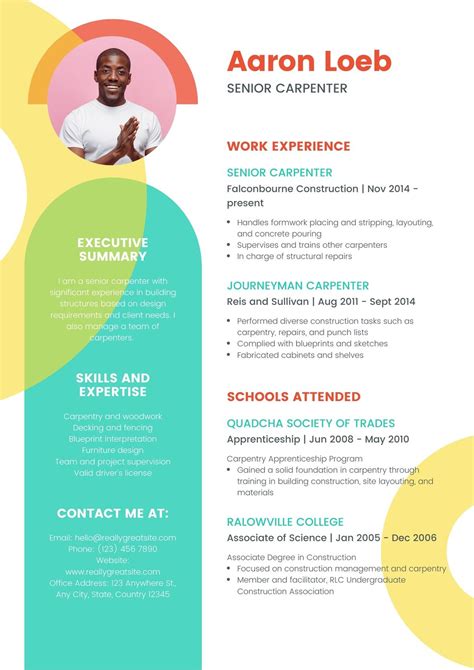 Resume Template Color