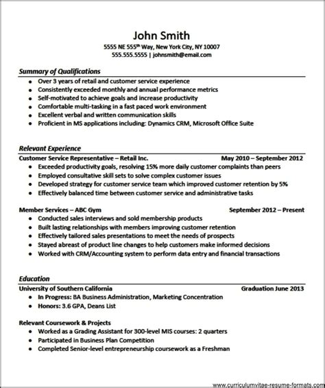 Resume Template For Experienced Professional