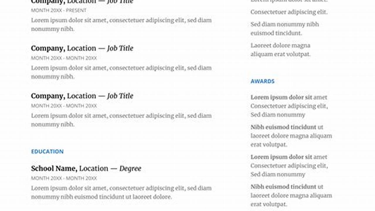 Resume Templates Google Docs 2024