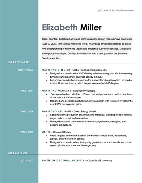 Resume Templates Open Office Free Download