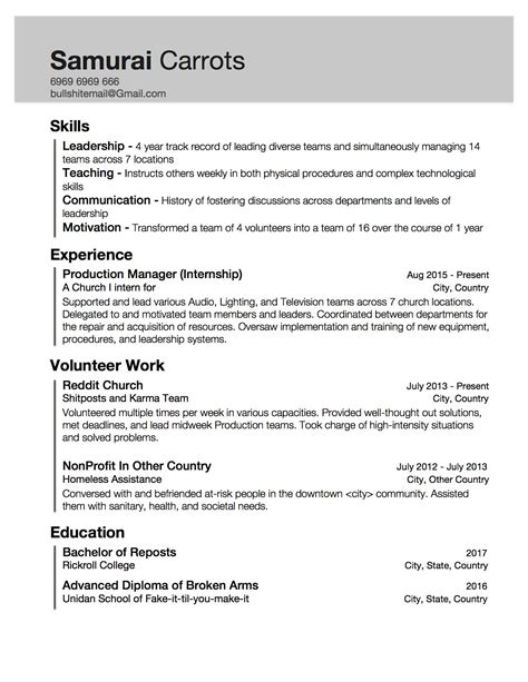 Resume With Little Work Experience Sample