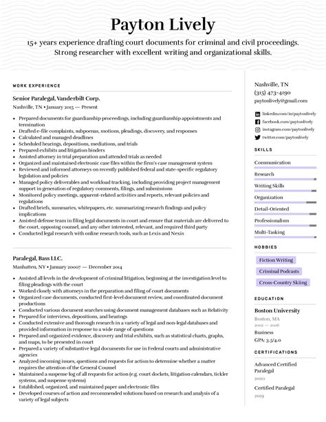 Resume 2020 Example