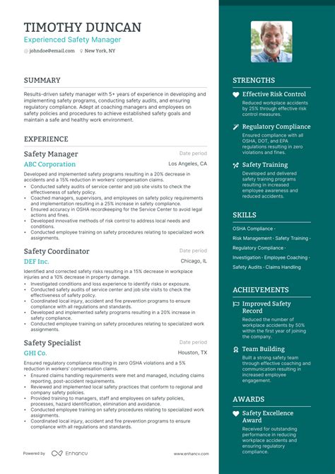 Resume About Safety