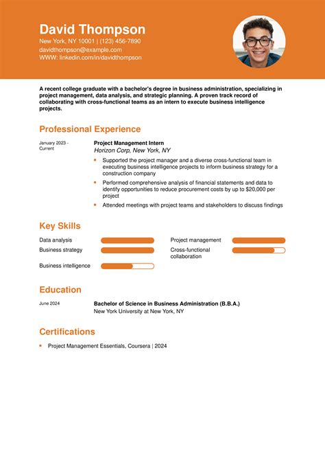 Resume Builder For Fresh Graduates