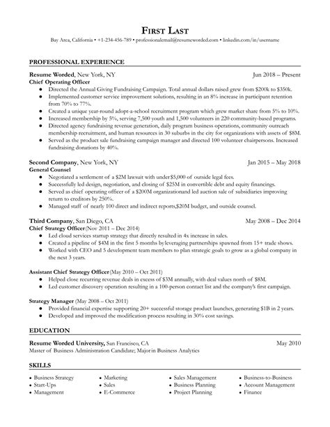 Resume C-Level Template