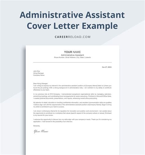 Resume Cover Letter Administrative Assistant
