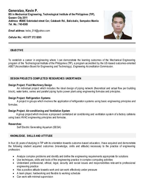 Resume Example For Ojt
