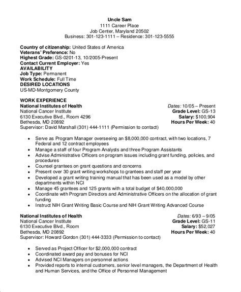 Resume Format For Government Job Pdf