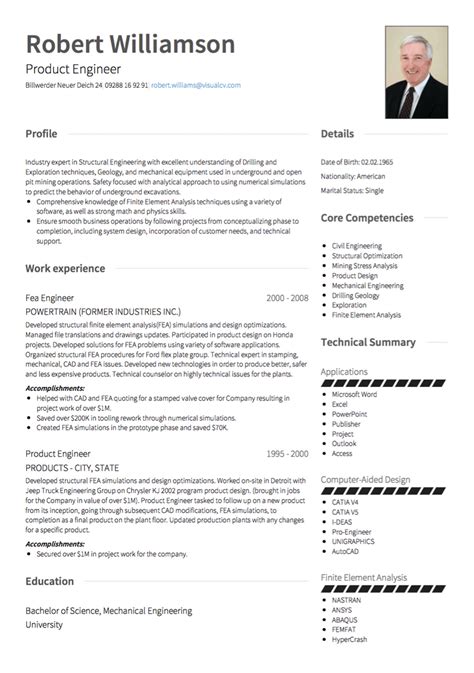 Resume Format Germany