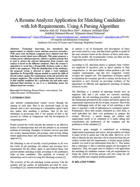 Resume Matching Algorithm