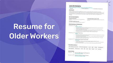 Resume Objective Examples For Older Workers