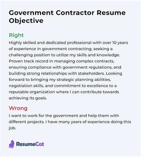 Resume Objective For Government Job Examples