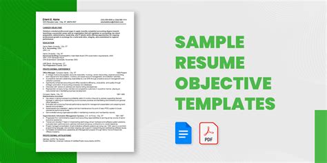 Resume Objective Templates Examples