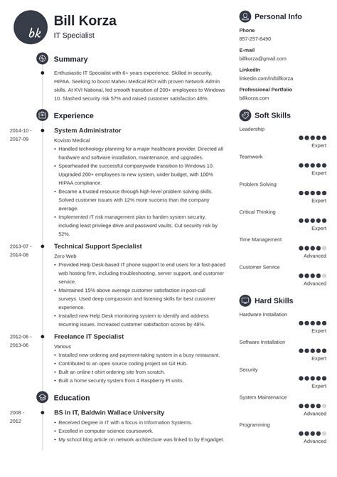 Resume Profile Template