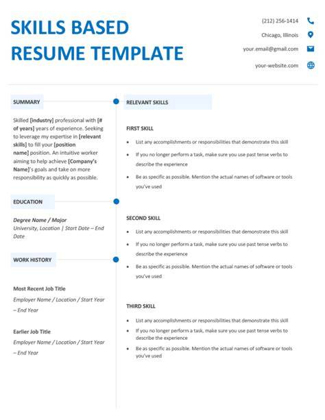 Resume Skills Format
