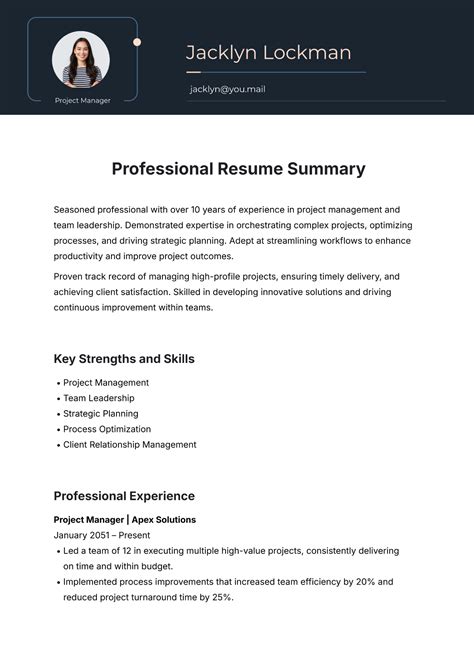 Resume Summary Examples 2020