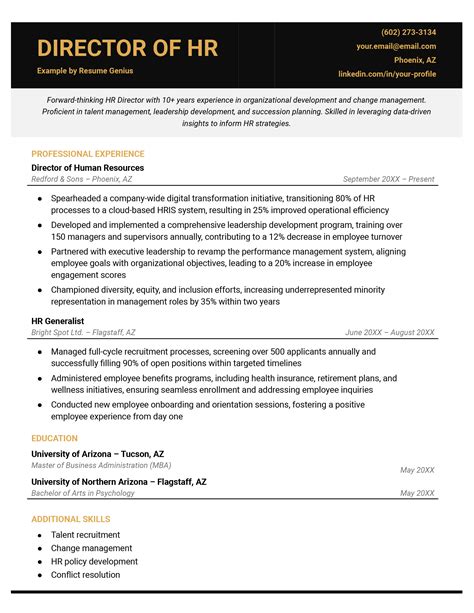 Resume Summary Examples Director