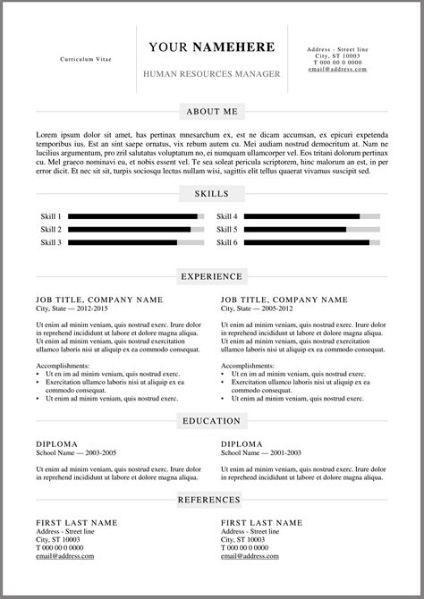 Resume Template For Word