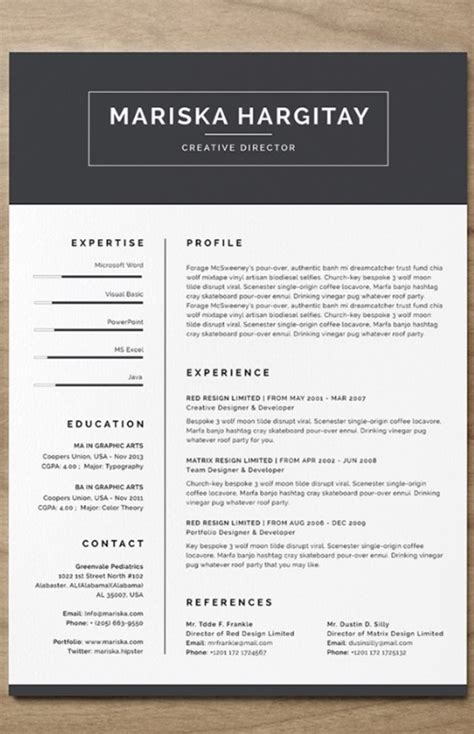 Resume Template Indesign Free Download