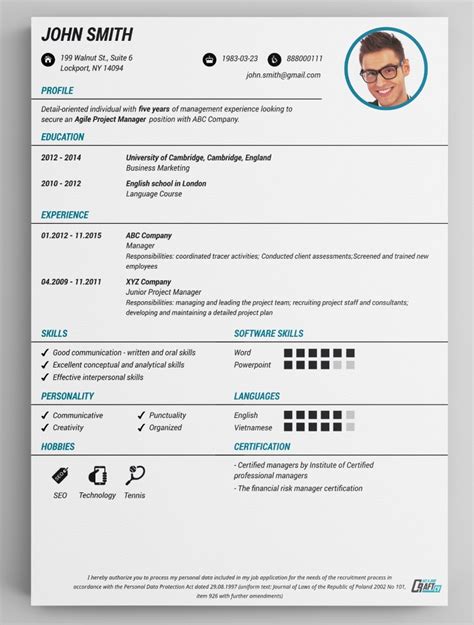 Resume Template Pdf Download Free