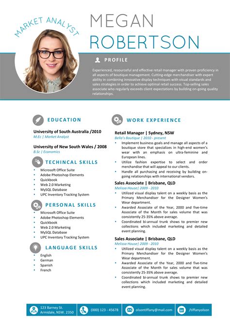 Resume Template With Photo Word