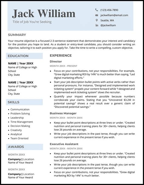 Resume Template Word Help