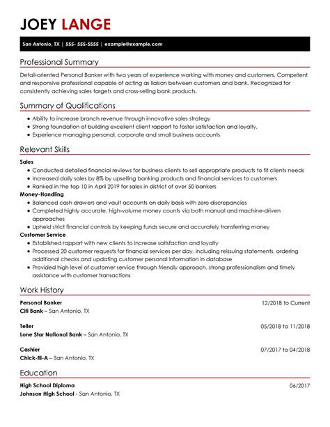 Resume Templates For Finance Professionals