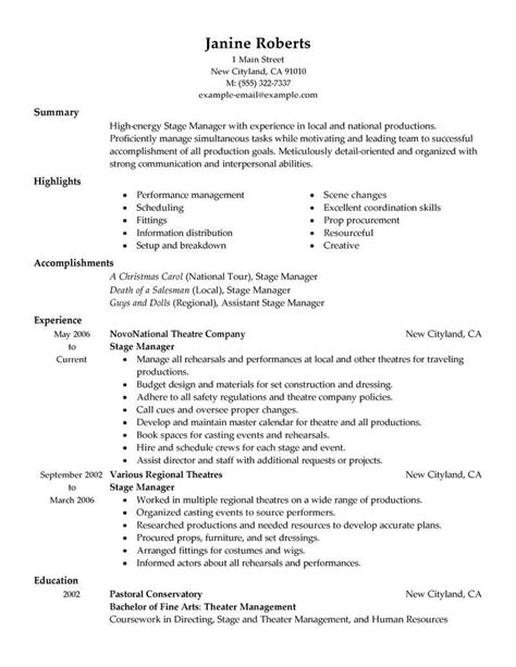 Resume Templates For Supervisor Position