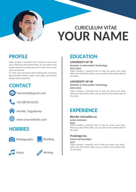Resume Templates Word Pdf