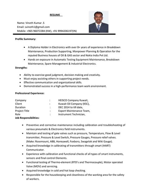 Resume Vinoth