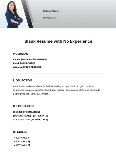 Resume With No Work Experience