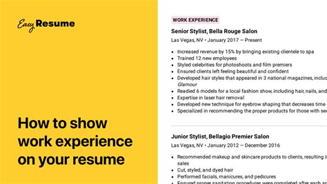 Resume Work Experience Tips