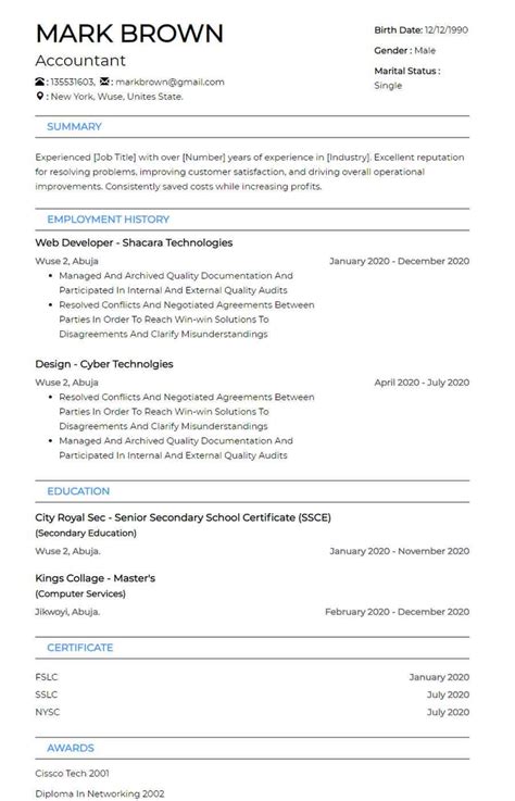 Resume Writer Online