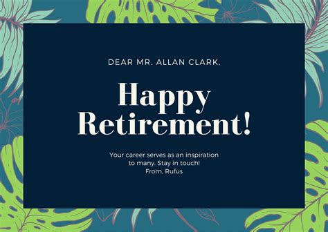 Retirement Greeting Card Template