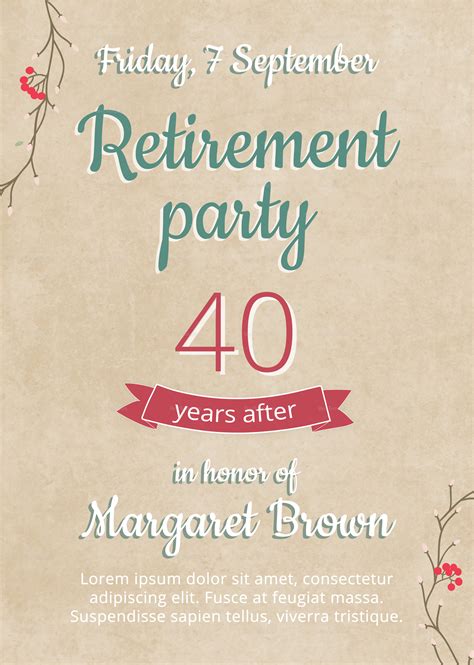 Retirement Flyers Templates Free