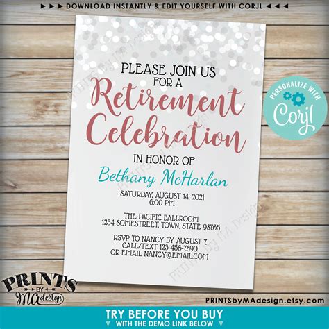 Retirement Reception Invitation Template