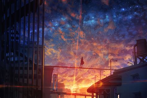 Retro Anime Sky Wallpaper
