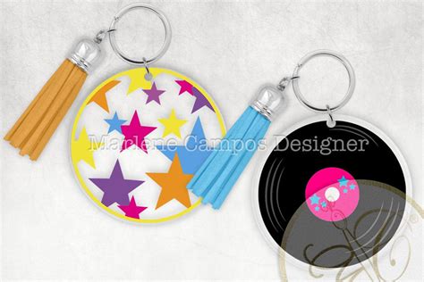 Download Retro Round Keychain Pattern SVG Commercial Use DXF Files