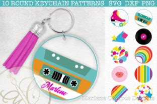 Download Retro Round Keychain Pattern SVG Images