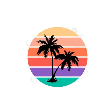 Download Retro Sunset - Palm Trees - Summer... Cameo