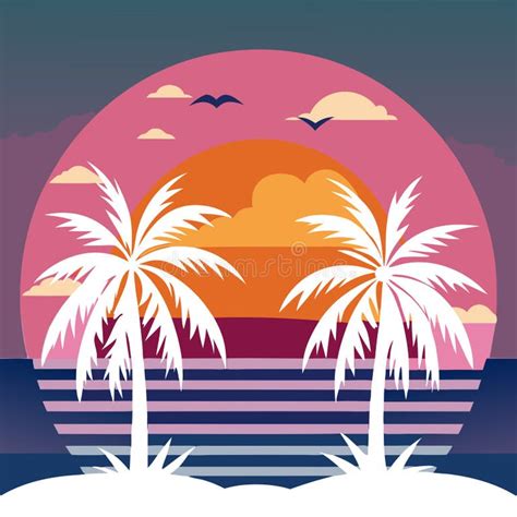 Download Retro Sunset - Palm Trees - Summer... Commercial Use