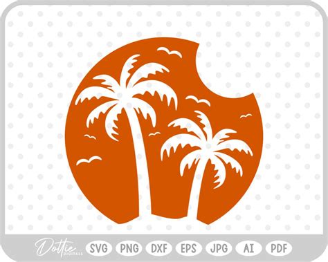 Download Retro Sunset - Palm Trees - Summer... Silhouette DXF Files