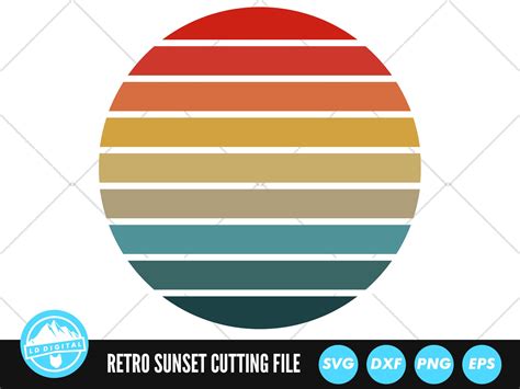 Download Retro Vintage Sunset SVG Cut File. Cut Files