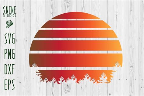 Download Retro Vintage Sunset SVG Cut File. Files DXF Files