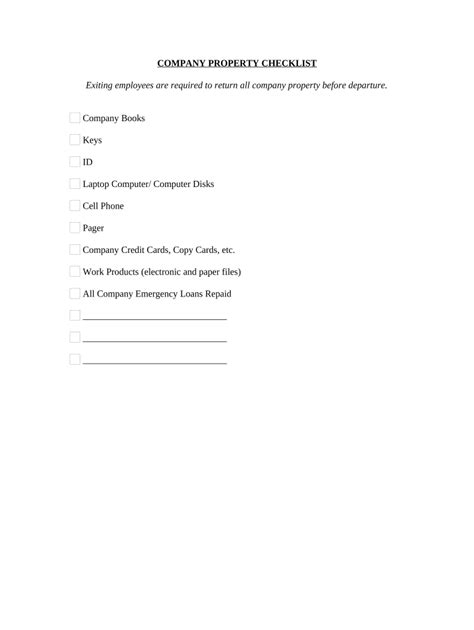 Streamline Returns: Optimize Company Property Retrieval with Our Form